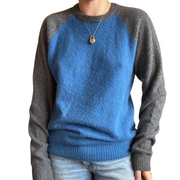 Old Navy Mens 100% Cashmere Soft Blue Gray Crewneck Winter Sweater Sz L - Picture 6 of 6